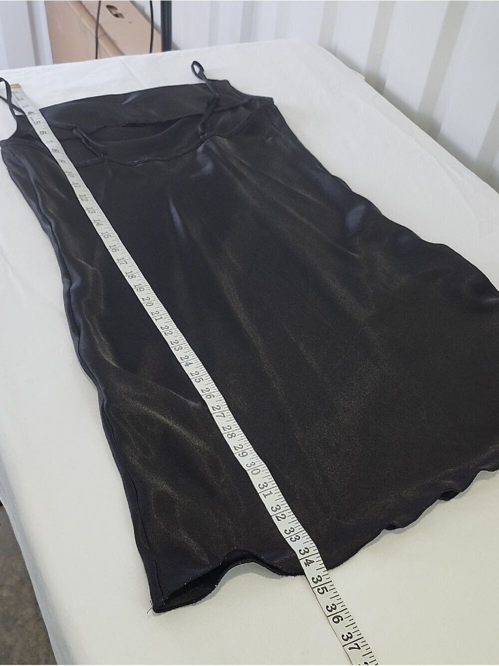 bebe Women's Y2K Vintage Black Satin Mini Slip Dress with Cowl Neck Size Large - Picture 8 of 9